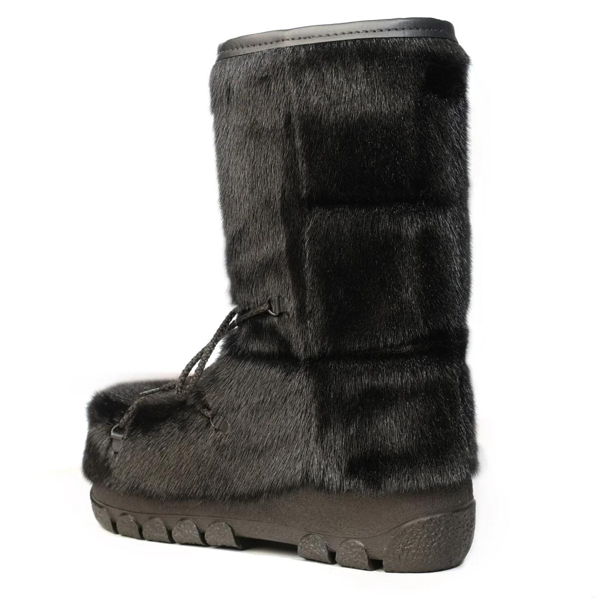 Bottes en fourrure de loup marin "Style damier" - Femme – Image 5